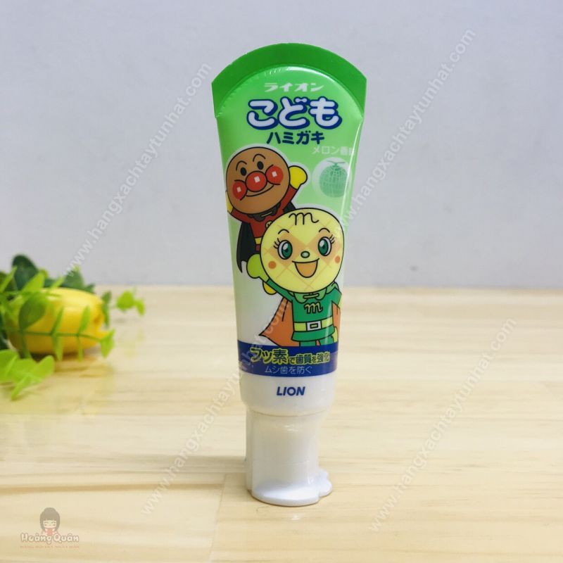 Kem đánh răng trẻ em cho bé từ 1 tuổi hương dưa gang Lion không hại men răng Nhật Bản - Tetuchan Store