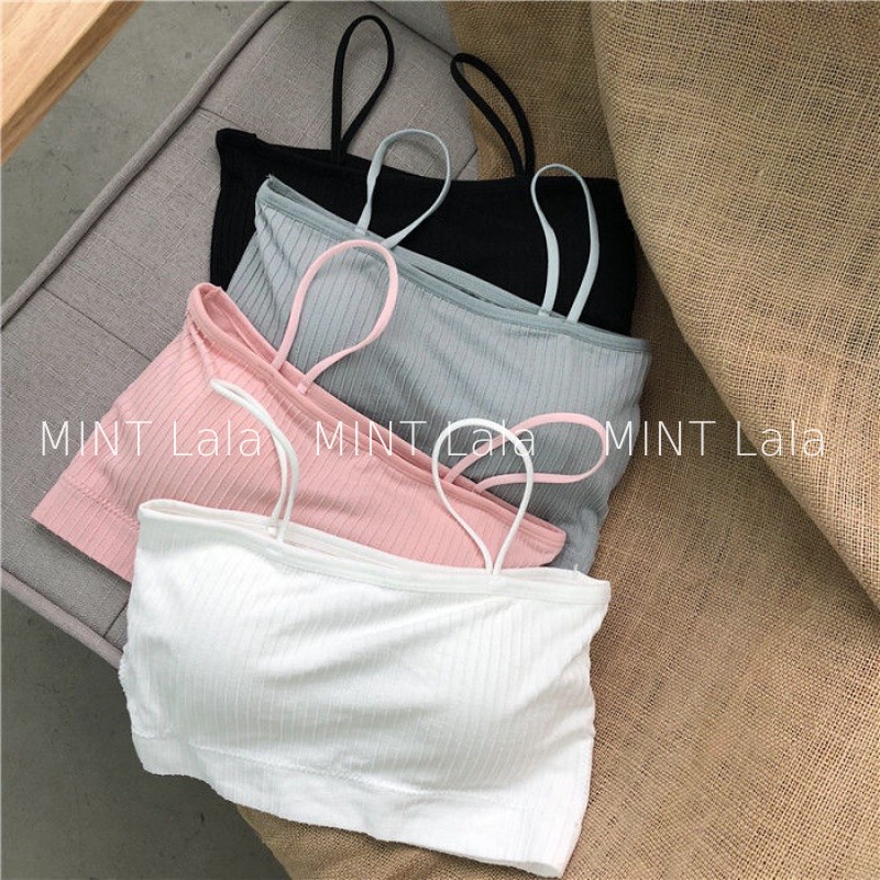 Áo Bra Quây Thun Tăm Hai Dây Mút Vừa - MS2