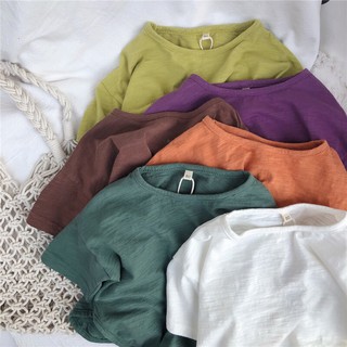 Áo thun cotton mềm 8-28kg bé trai bé gái kiểu Hàn Quốc
