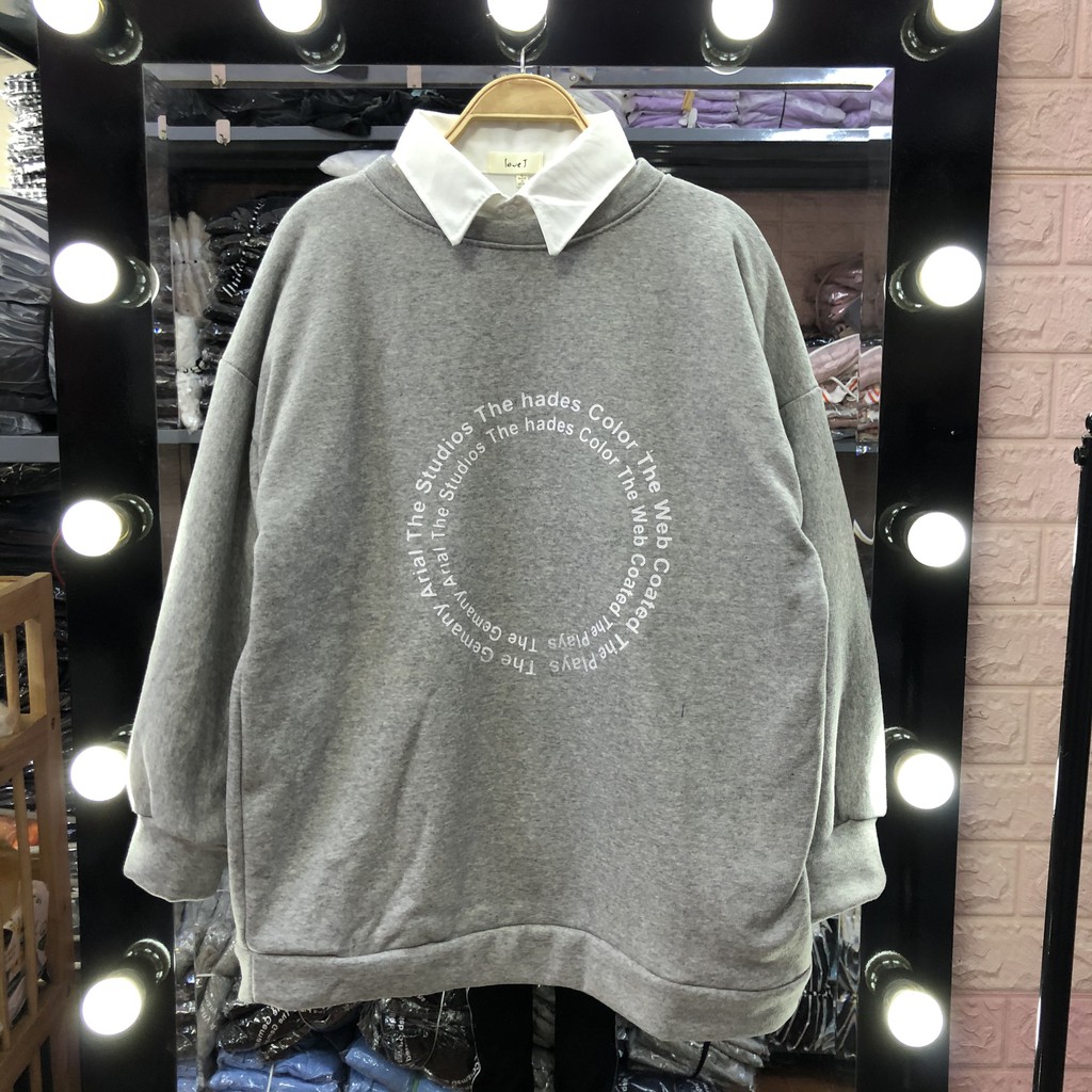 Áo nỉ sweater dài tay nam nữ unisex đen trắng chất nỉ bông cotton | BigBuy360 - bigbuy360.vn