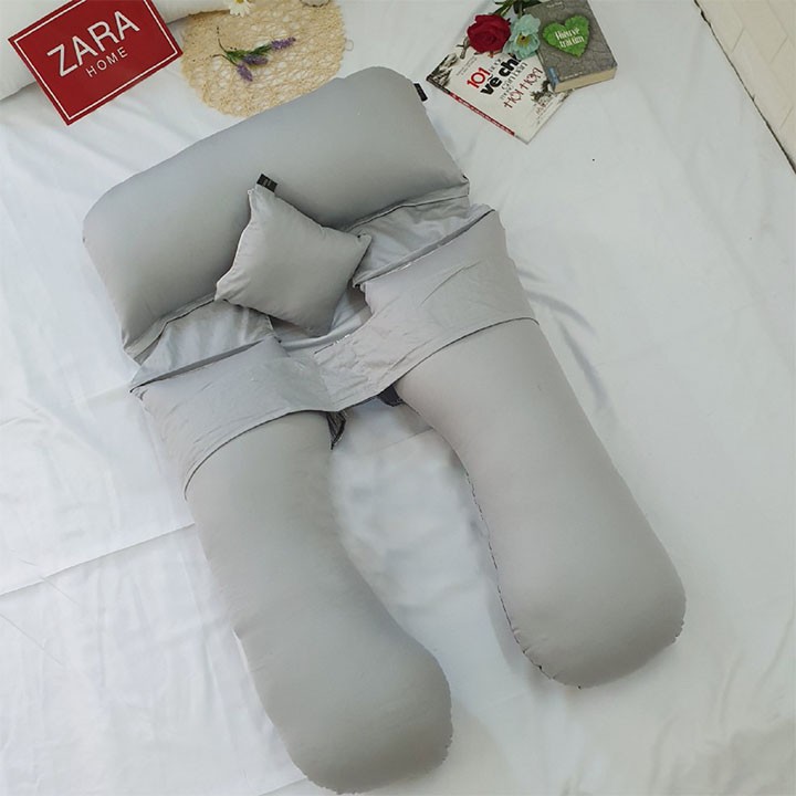 Gối ôm chữ U bà bầu chất liệu vải cao cấp