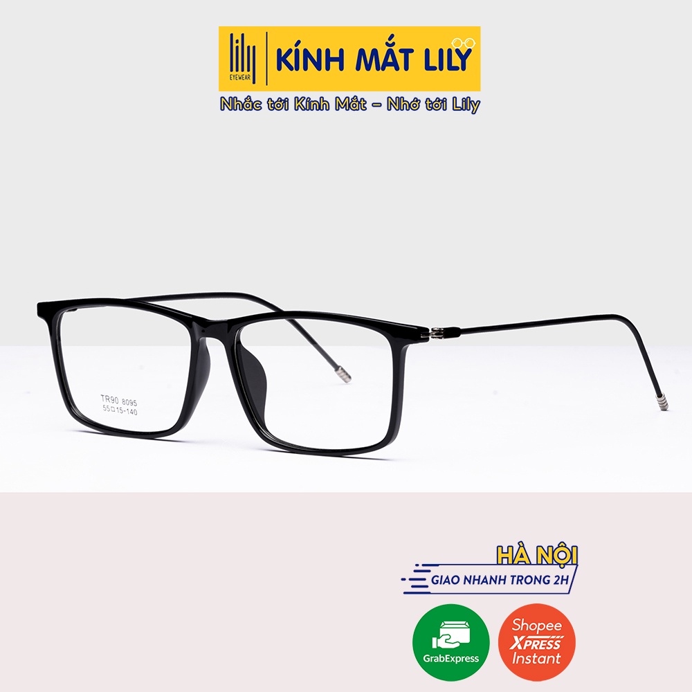 Gọng kính mảnh nam nữ Lilyeyewear nhựa mắt vuông nhiều màu 8095