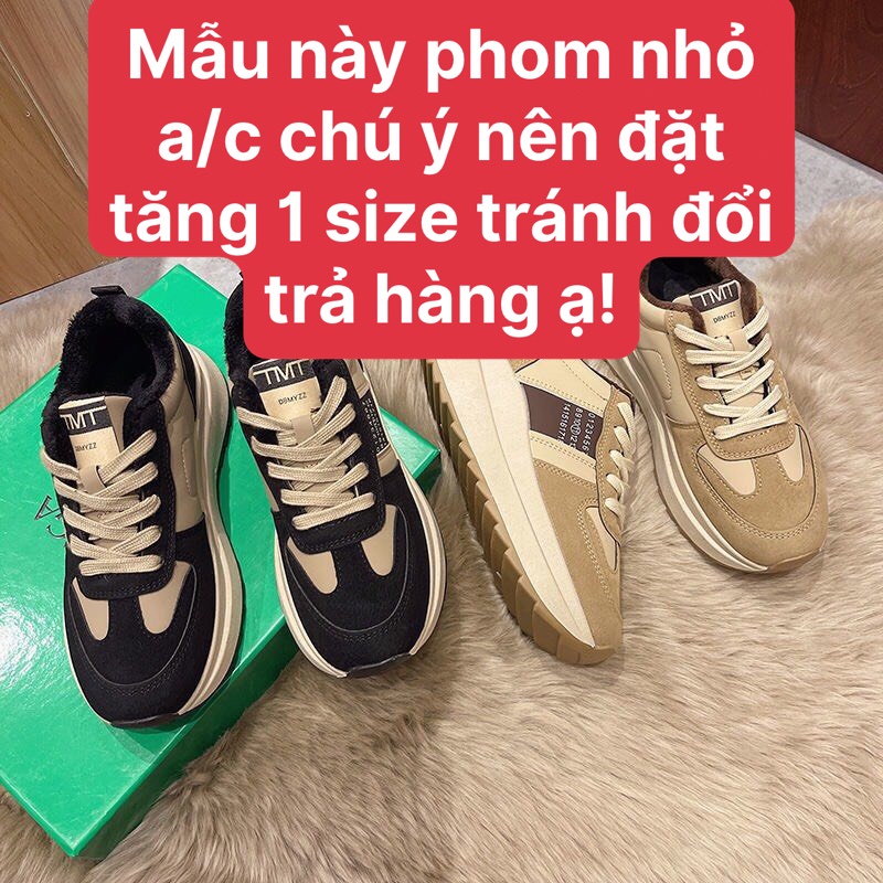 Giày thể thao nữ, sneaker độn đế 5 phân phối màu chất loại đẹp độn đế tăng chiều cao mang gọn chân tôn dáng