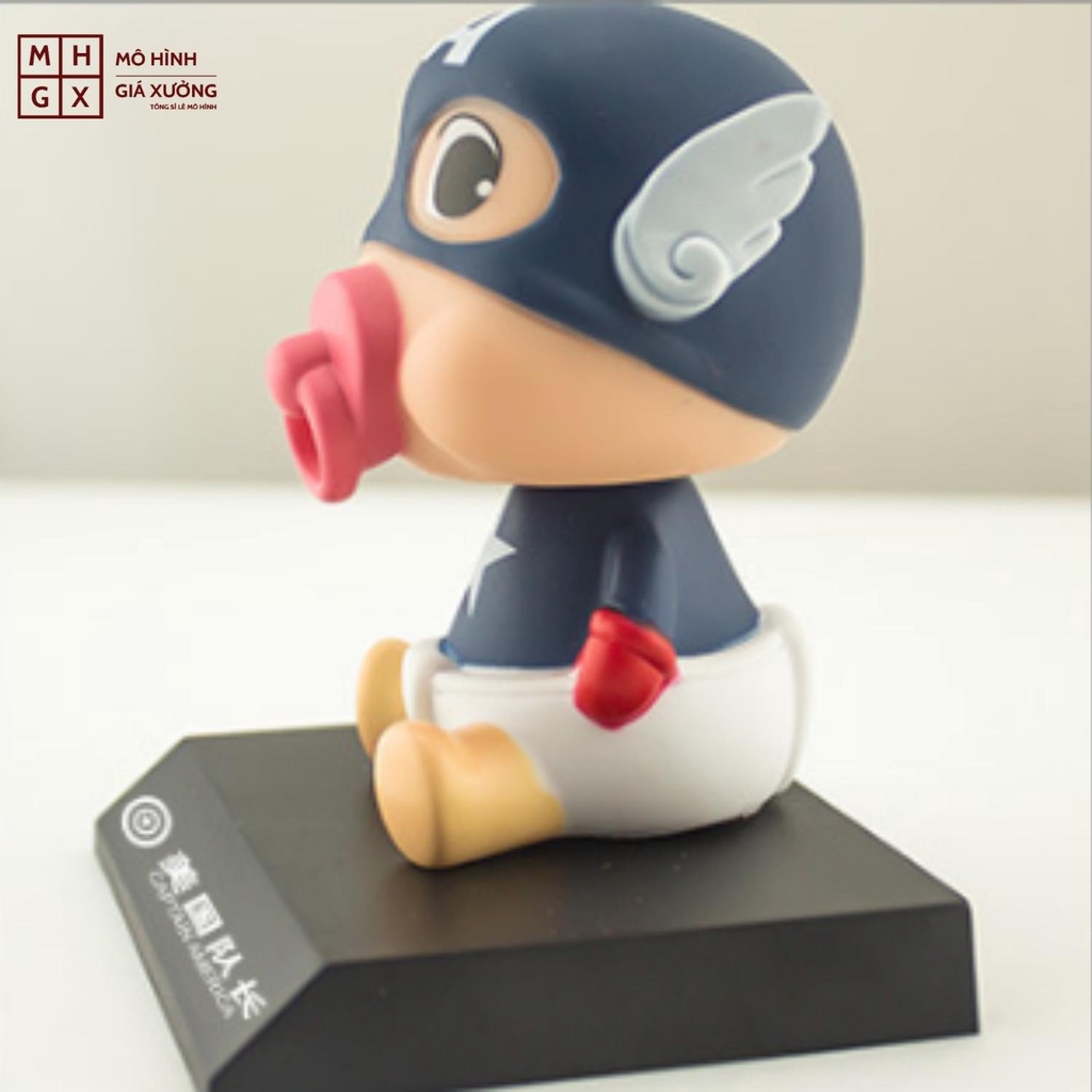 Mô Hình Lắc Đầu Captain baby Avengers - Trang Trí xe hơi - Trang trí bàn học - Bàn làm Việc - Quà Tặng