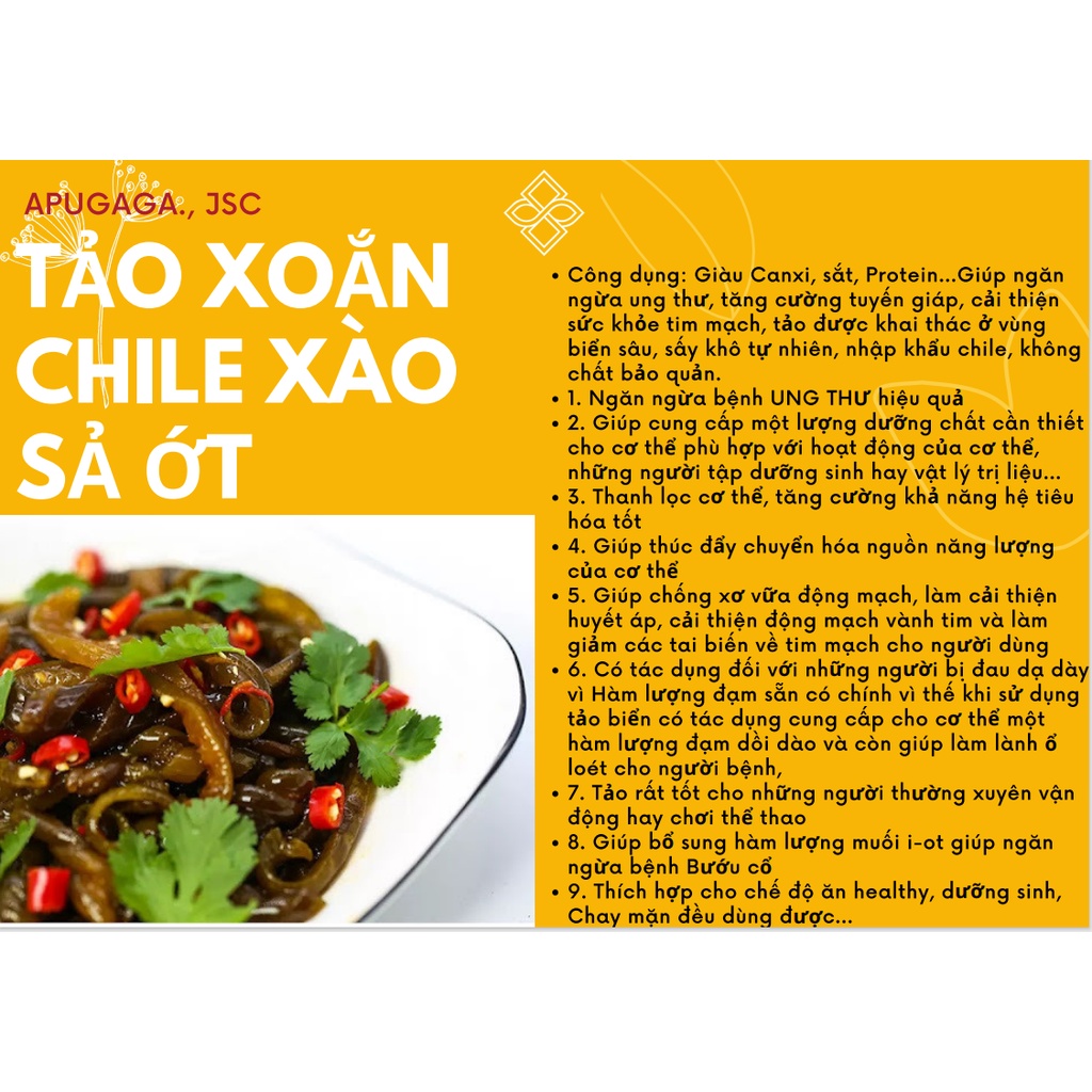 Tảo xoắn chile xào sả ớt ăn liền - 50g nấu trong 5 phút là ăn luôn