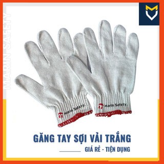 Găng tay vải sợi polyester màu trắng