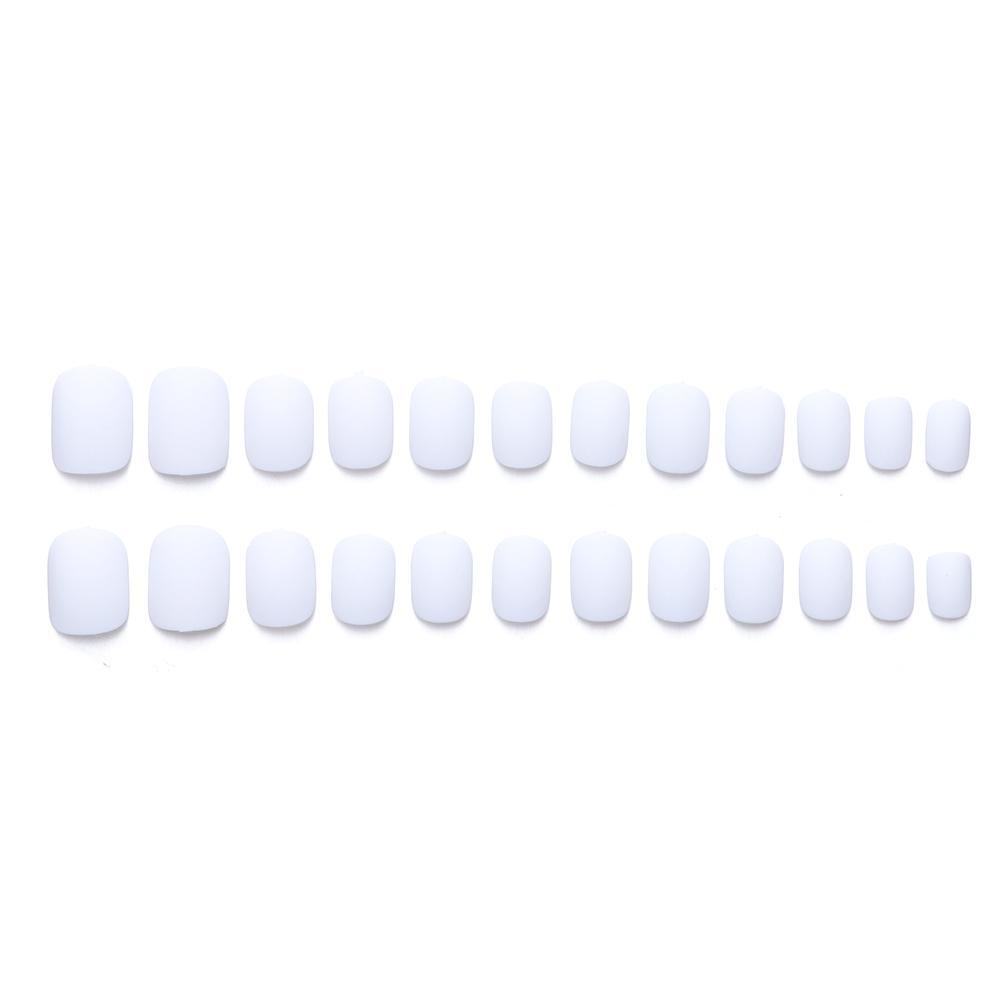 Hộp 24 Móng Tay Giả Đầu Vuông Ngắn Màu Lì Thời Trang Cho Nữ
