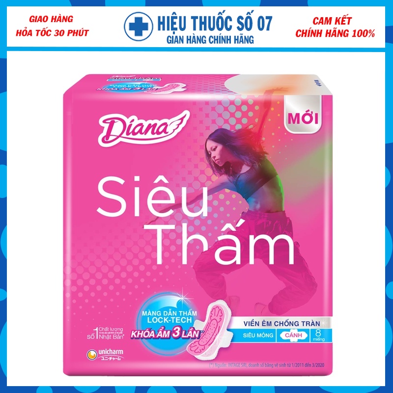 Băng vệ sinh Diana, Kotex dùng hàng ngày, khô thoáng, siêu thấm, kháng