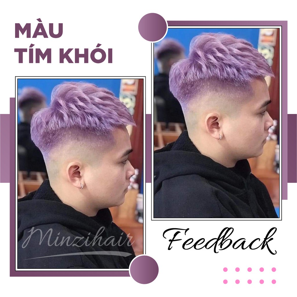 Thuốc Nhuộm Tóc Màu Tím Khói [𝗖𝗔̂̀𝗡 𝗧𝗔̂̉𝗬 𝗧𝗢́𝗖 - 𝗡𝗔̂𝗡𝗚  𝗧𝗢𝗡𝗘] | MINZIHAIR HN | Shopee Việt Nam