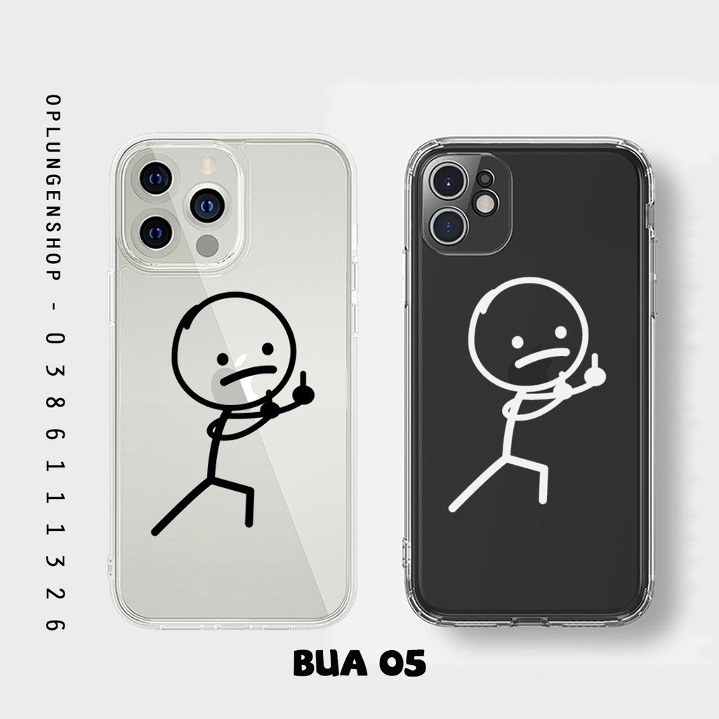 Ốp lưng dẻo trong mẫu họa tiết bựaa siêu dễ thương