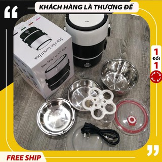 [TỐT NHẤT] Hộp Cơm Hâm Nóng 3 Tầng Cắm Điện Inox - Cặp Lồng Cơm 3 Tầng Ủ Cơm Tự Động