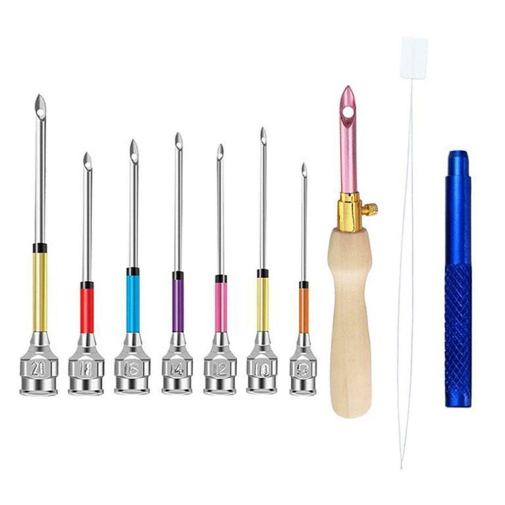 ⚝Hecceh⚝ Bộ Dụng Cụ Kim Thêu Chữ Thập Thủ Công Bằng Gỗ Có Thể Thay Đổi Đầu