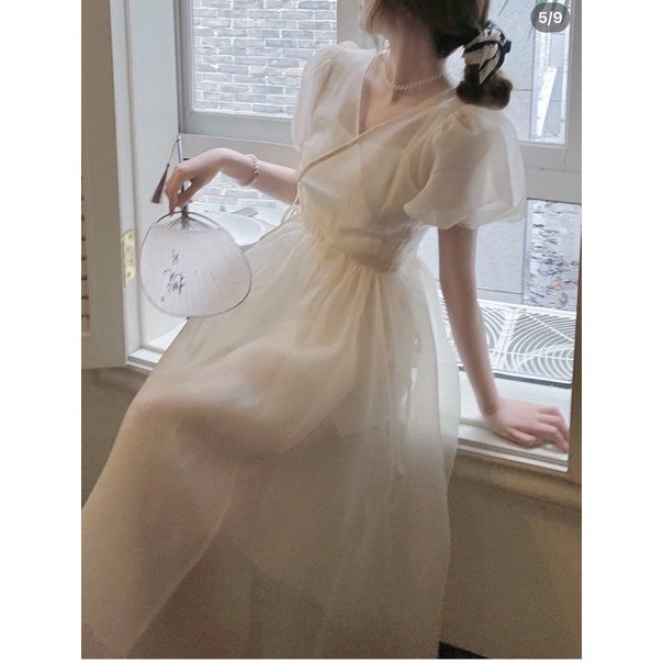 MAXI NUDE VOAN TƠ CỘT DÂY NƠ CHÉO TÀ