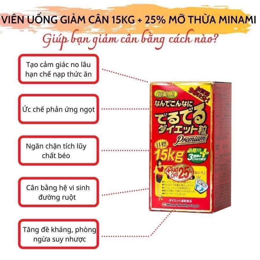 Viên uống giảm 12kg và Viên uống giảm cân 10kg + 20% chất béo Minami Healthy Foods nội địa Nhật Bản