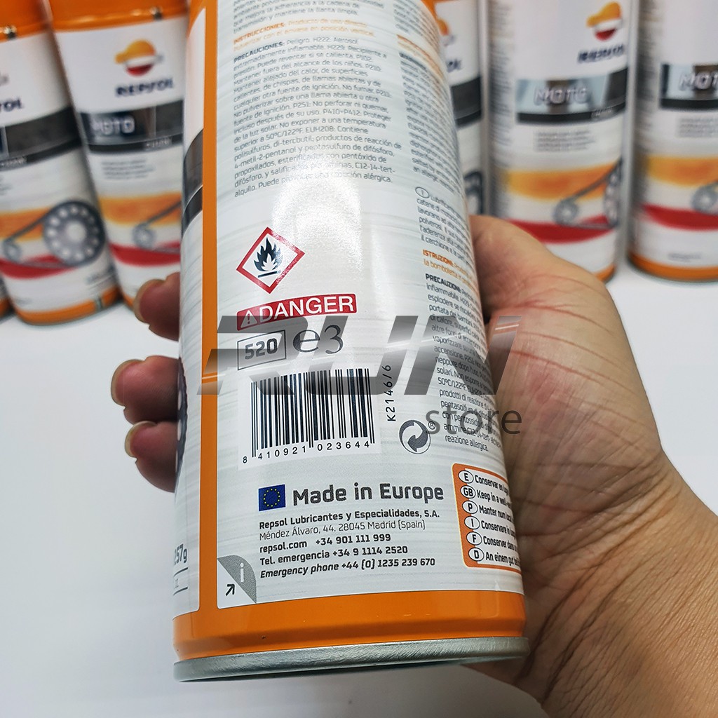 Xịt Dưỡng Sên Repsol Chain 400ml – MADE IN SPAIN – CHỐNG MÀI MÒN VÀ CHỐNG ĂN MÒN TUYỆT VỜI