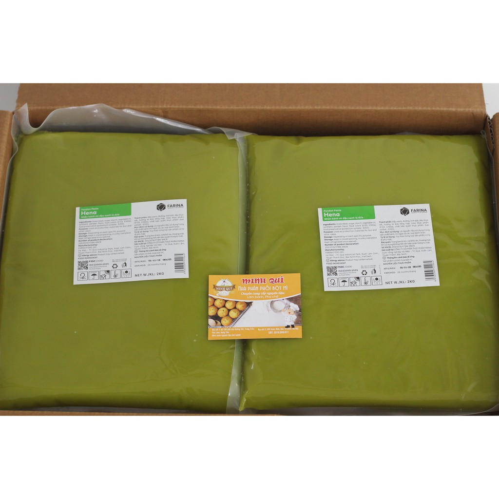 Nhân đậu xanh lá dứa Farina 2kg
