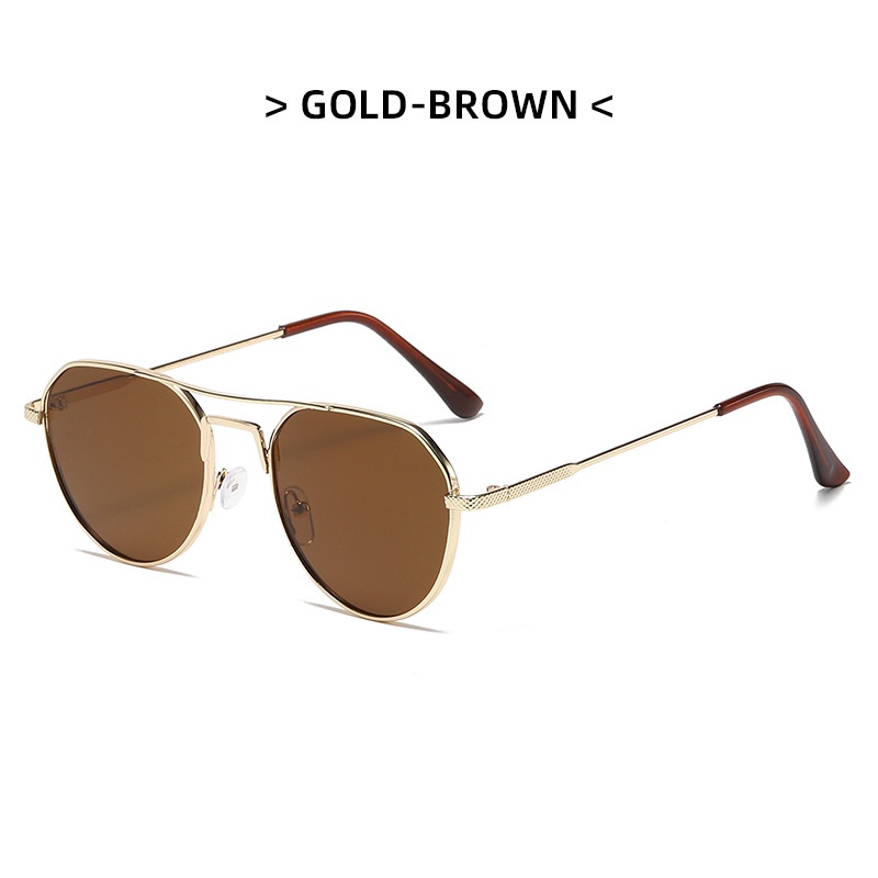 Kính Chống Nắng TR90 Gọng Tròn Bằng Kim Loại Màu Kẹo Thời Trang Phương Tây Cho Nam Nữ