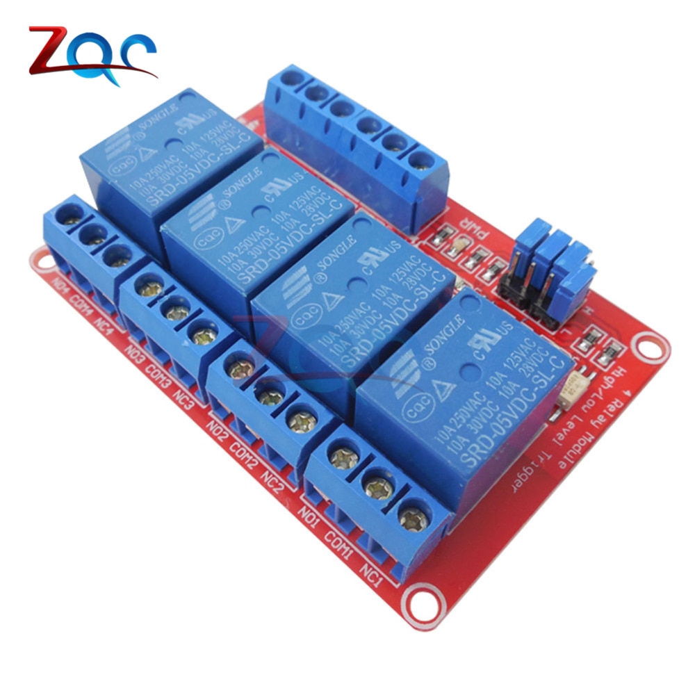 Bảng Mạch Mô-Đun Rơ Le 4 Kênh 5V 12V 24V