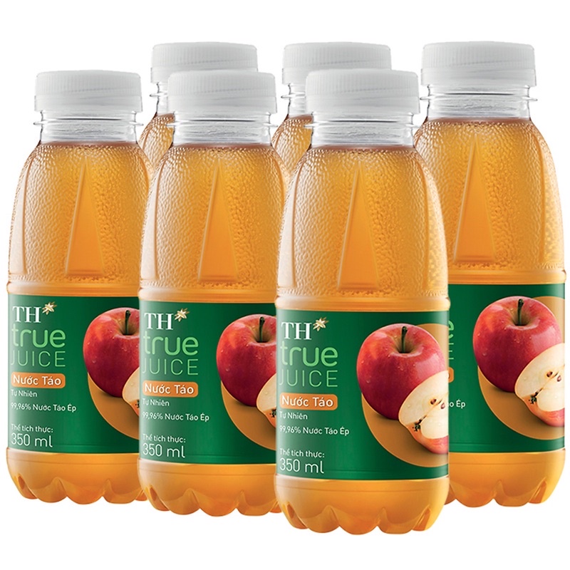 LỐC 6 CHAI NƯỚC TÁO TỰ NHIÊN (99,96% NƯỚC TÁO ÉP) – TH TRUE JUICE 350ml