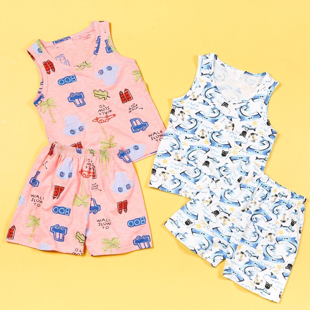 SET 3 BỘ BA LỖ SỢI TRE HỌA TIẾT BÉ TRAI MỀM MÁT 11-33KG BIGBABY SHOP