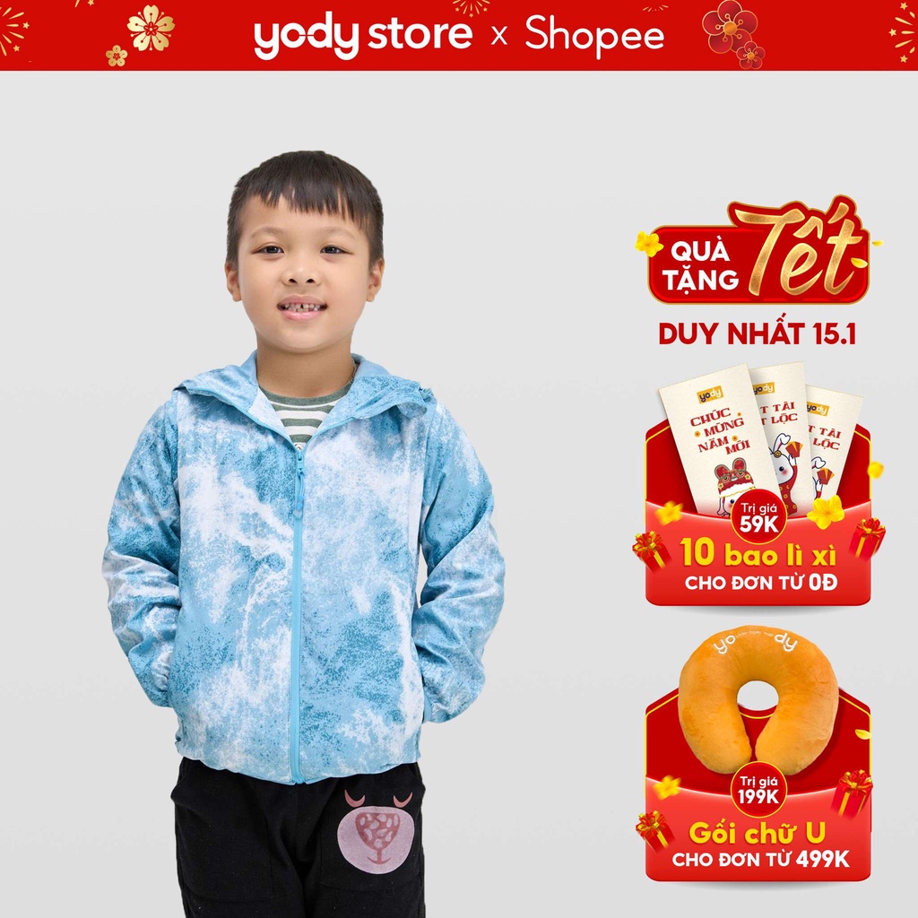 Áo Khoác Gió Cho Bé YODY Áo Gió Hai Lớp Có Mũ Trẻ Em - AKK4688