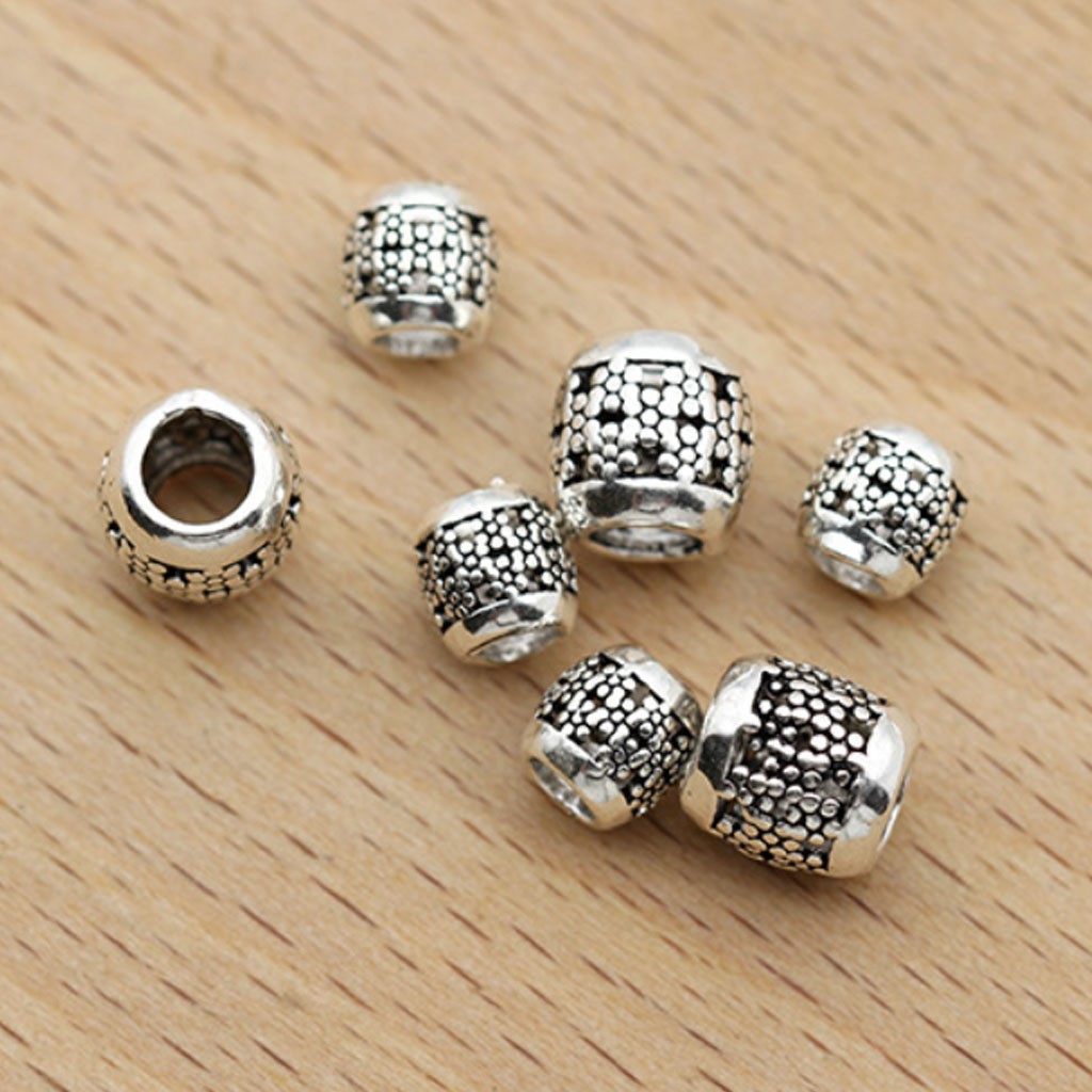 Phụ kiện Charm bạc Nối hình trụ nhỏ