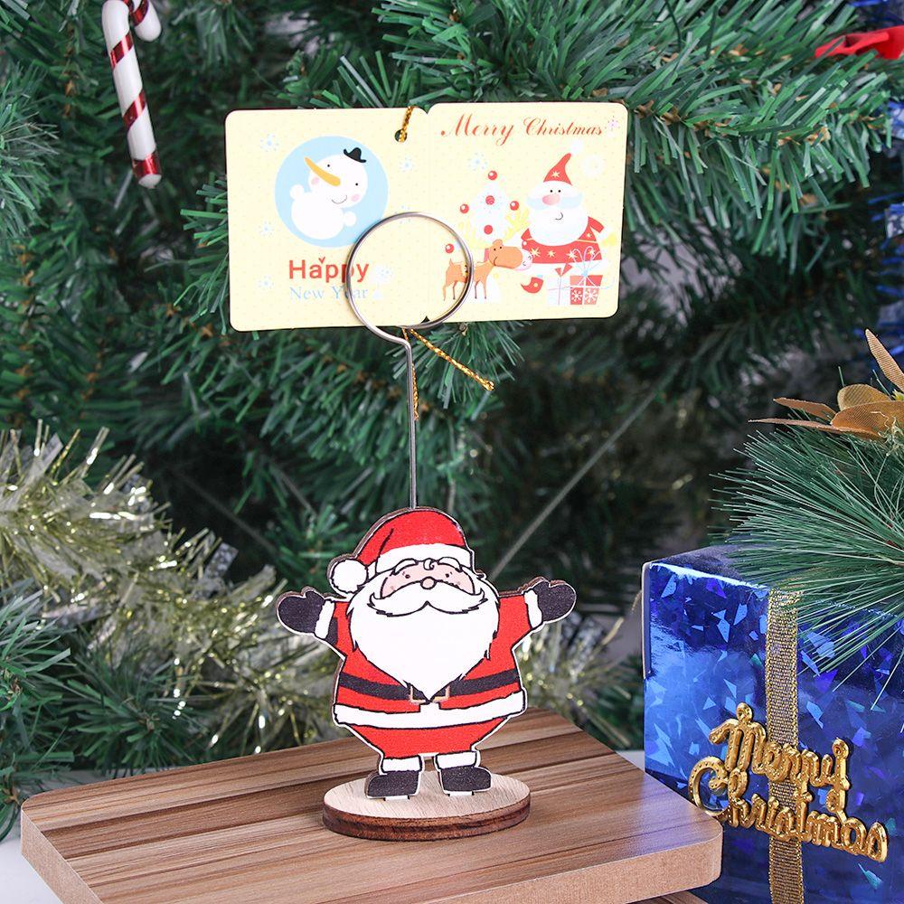 Thẻ Gỗ Hình Ông Già Noel &amp; Người Tuyết Trang Trí Tiệc Cưới DIY