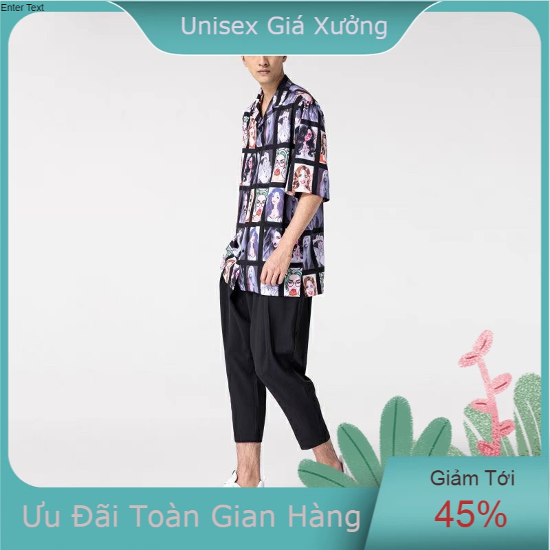 Áo Sơ Mi Tay Ngắn Unisex Cổ Bẻ Phong Cách Hàn Quốc Freesize