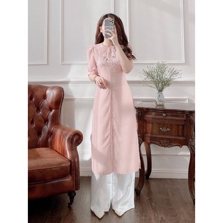 Áo dài 4 tà lụa xẻ tà kèm quần