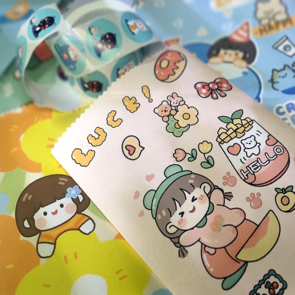 [TẶNG KÈM STICKER] túi giấy gói quà mini size 12x19cm TG1219  DIN Store  túi quà tặng dễ thương