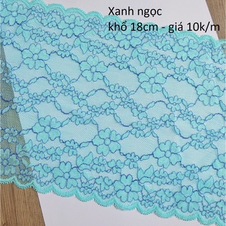 Vải ren thun may nội y, co giãn, nhiều màu, khổ 17cm - 23cm