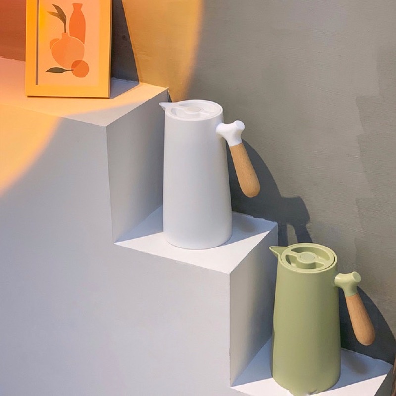 Bình nước cách nhiệt tay gỗ phong cách Nhật Bản - Décor nhà Sò