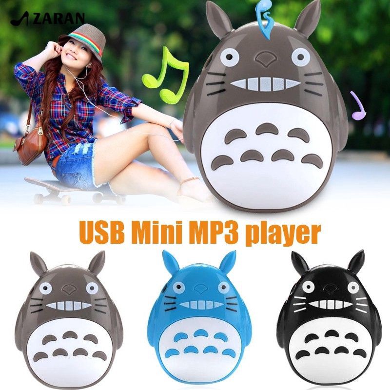 ஐ✲❏Máy nghe nhạc MP3 hình nhân vật Totoro hỗ trợ cổng cắm USB 2.0 và thẻ nhớ 32GB tiện dụng