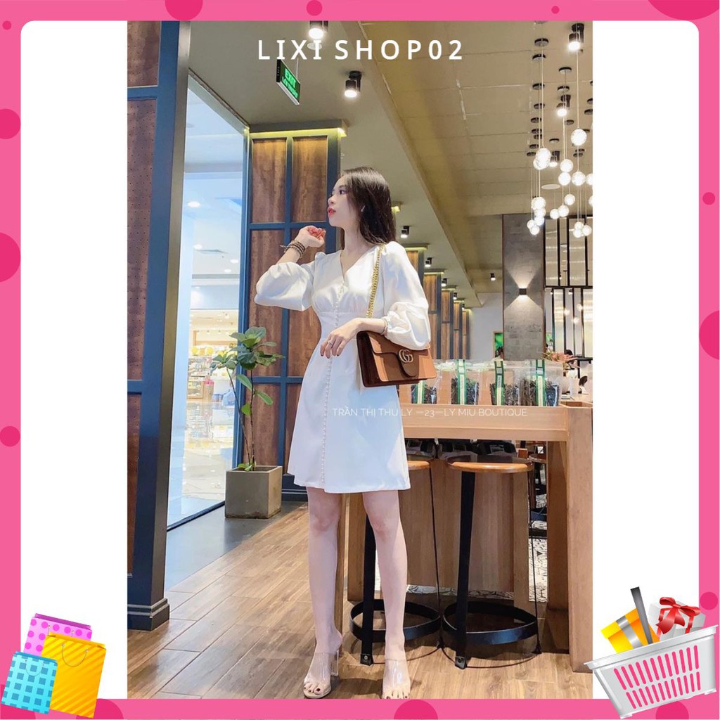 Đầm dự tiệc màu trắng tay phồng dạo phố xinh xắn mã [V20 CUOM] | BigBuy360 - bigbuy360.vn