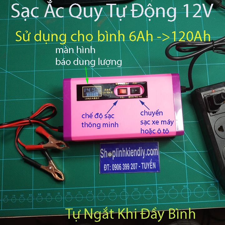 sạc ắc quy thông minh - có leb hiển thị