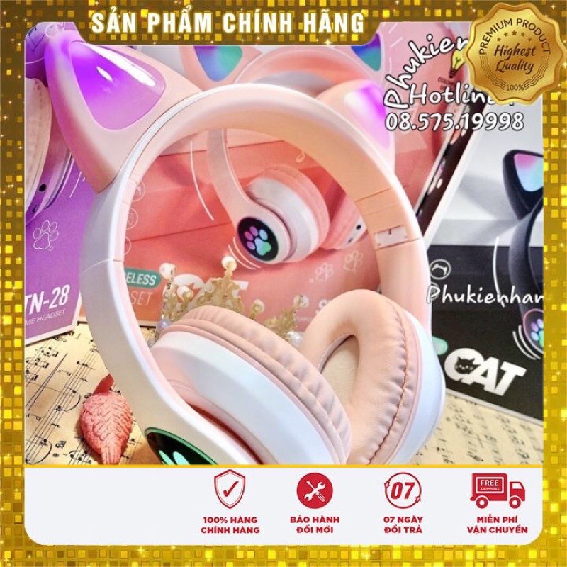 Tai Nghe Không Dây , Chụp Tai Mèo STN-28 , Bluetoth 5.0 , Có mic đàm thoại