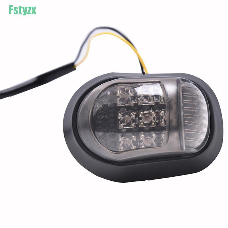 fstyzx 2x Motorcycle Flush Mount Turn Signal Indicators Blinker Amber 9 LED Light