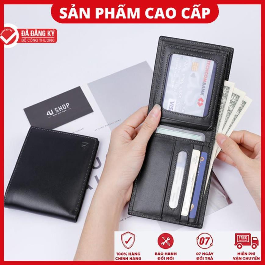 Ví nam da bò 4U sang trọng F108 (đen - nâu)