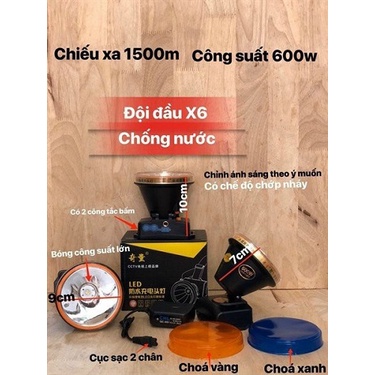 Đèn Đội Đầu Chống Nước Siêu Sáng X5 / 500W, X6 / 600W
