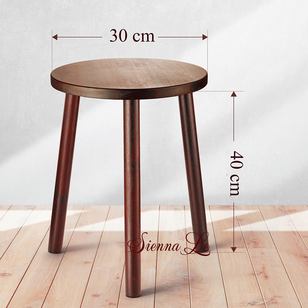 Sienna Le  Kệ Giá Tròn Nhỏ Đỡ Chậu Hoa Đôn Gỗ - Phong Cách Mid-Century - Bàn Trà Bàn Coffee 40x30cm ko ko