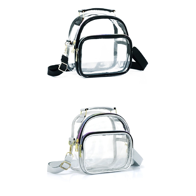 Fancy Túi Đeo Chéo Mini Bằng PVC Trong Suốt Phong Cách Thể Thao Unisex