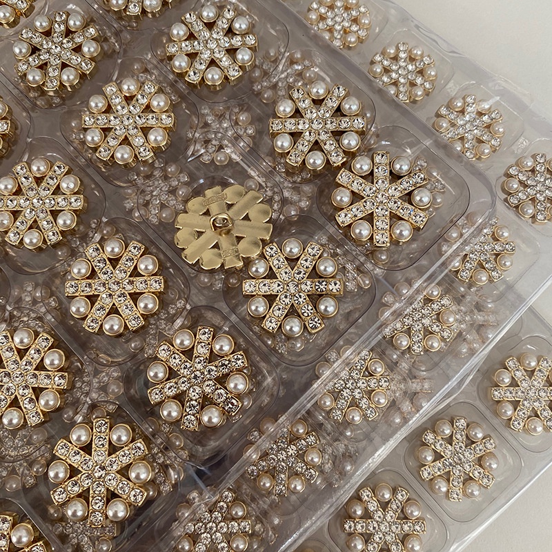 Set 10 Nút Áo Đính Ngọc Trai Sang Trọng Cho Nữ