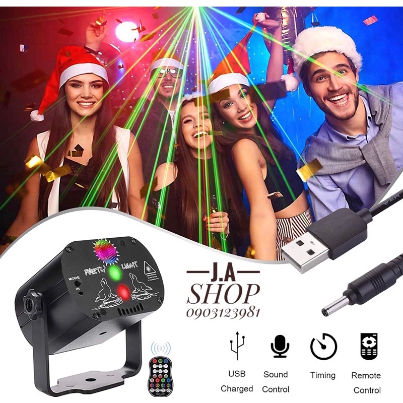 Đèn Chiếu Laser 3D Nháy Theo Nhạc, Sử Dụng Cho Party, Sân Khấu, Vũ Trường, Karaoke, Đèn Phòng Bay, NONO SHOP