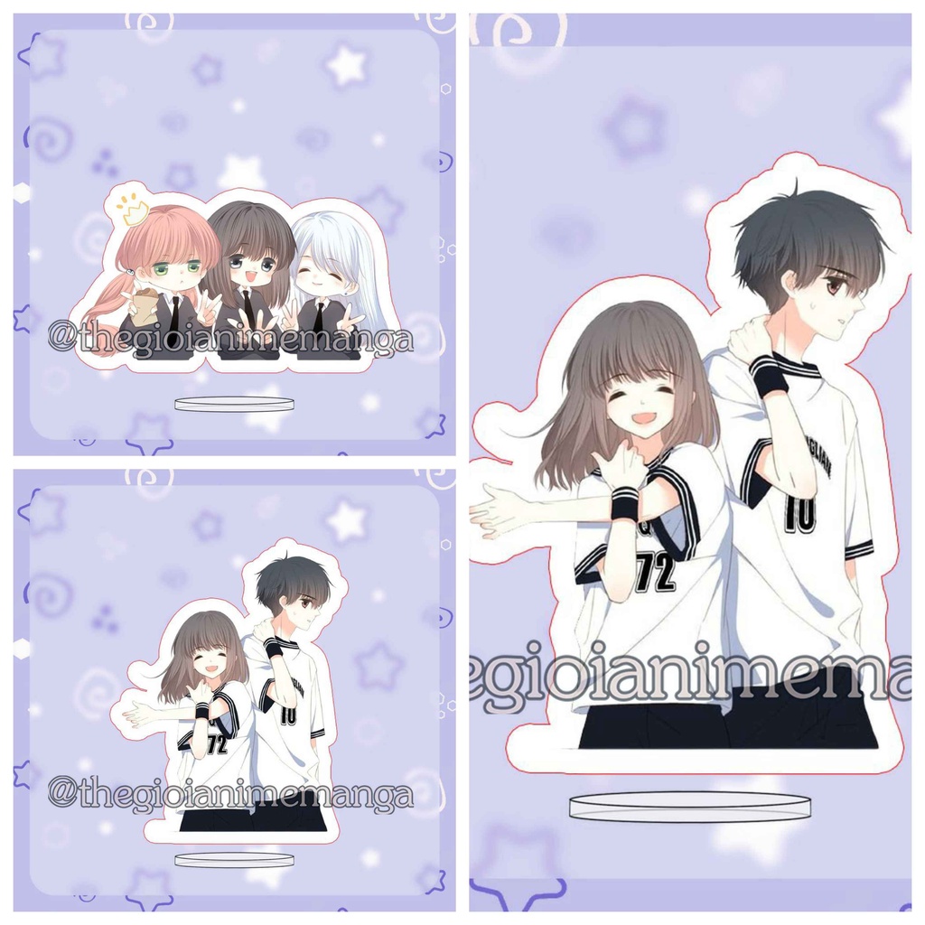 ( MINI ) Standee mini 3cm CON TIM RUNG ĐỘNG manhwa anime chibi mica trưng bày