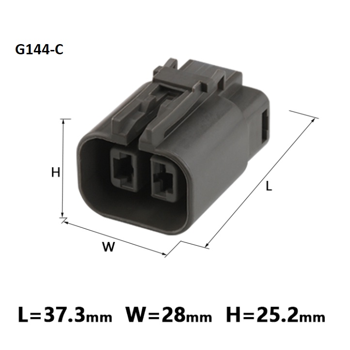 G144-Giắc cắm công tắc áp suất máy xúc 2 lỗ 6.3mm màu đen