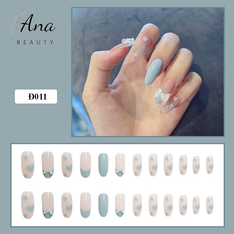 Móng giả đính đá Anabeauty, Móng tay giả kèm keo nailbox đính đá cá tính