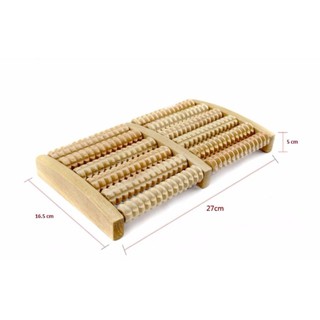 Bàn lăn chân gỗ 5 hàng tiêu chuẩn massage chân (16.5 x 27 x 5)