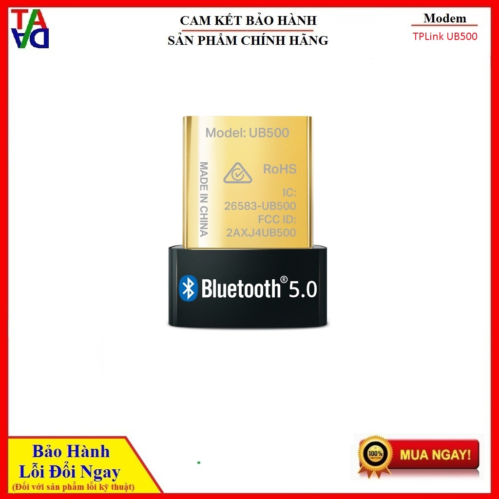 Thiết Bị Kết Nối Bluetooth 5.0 Qua Cổng USB TPLink UB500 - USB Bluetooth - Hàng Chính Hãng