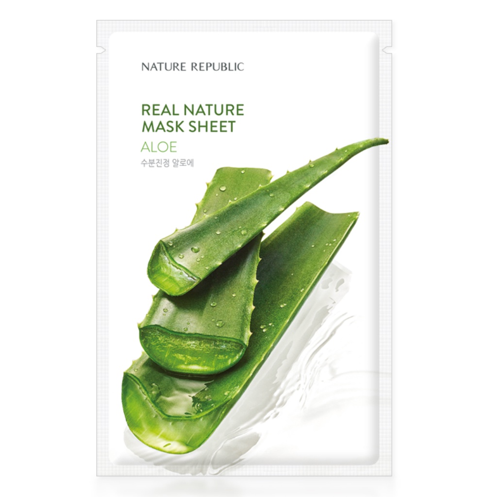 Mặt Nạ Chăm Sóc Da Aloe Nature Republic Real Nature Mask Sheet chiết xuất lô hội làm dịu da 23ml