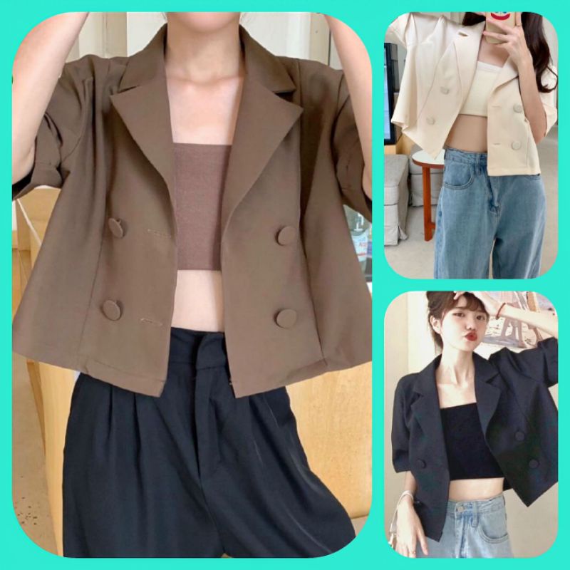 🍓 Sét áo vest kèm áo ống croptop thời trang đủ màu